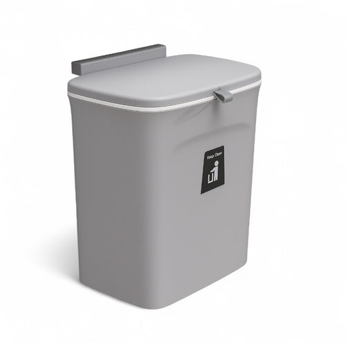 Basurero colgante para puerta de cocina gris