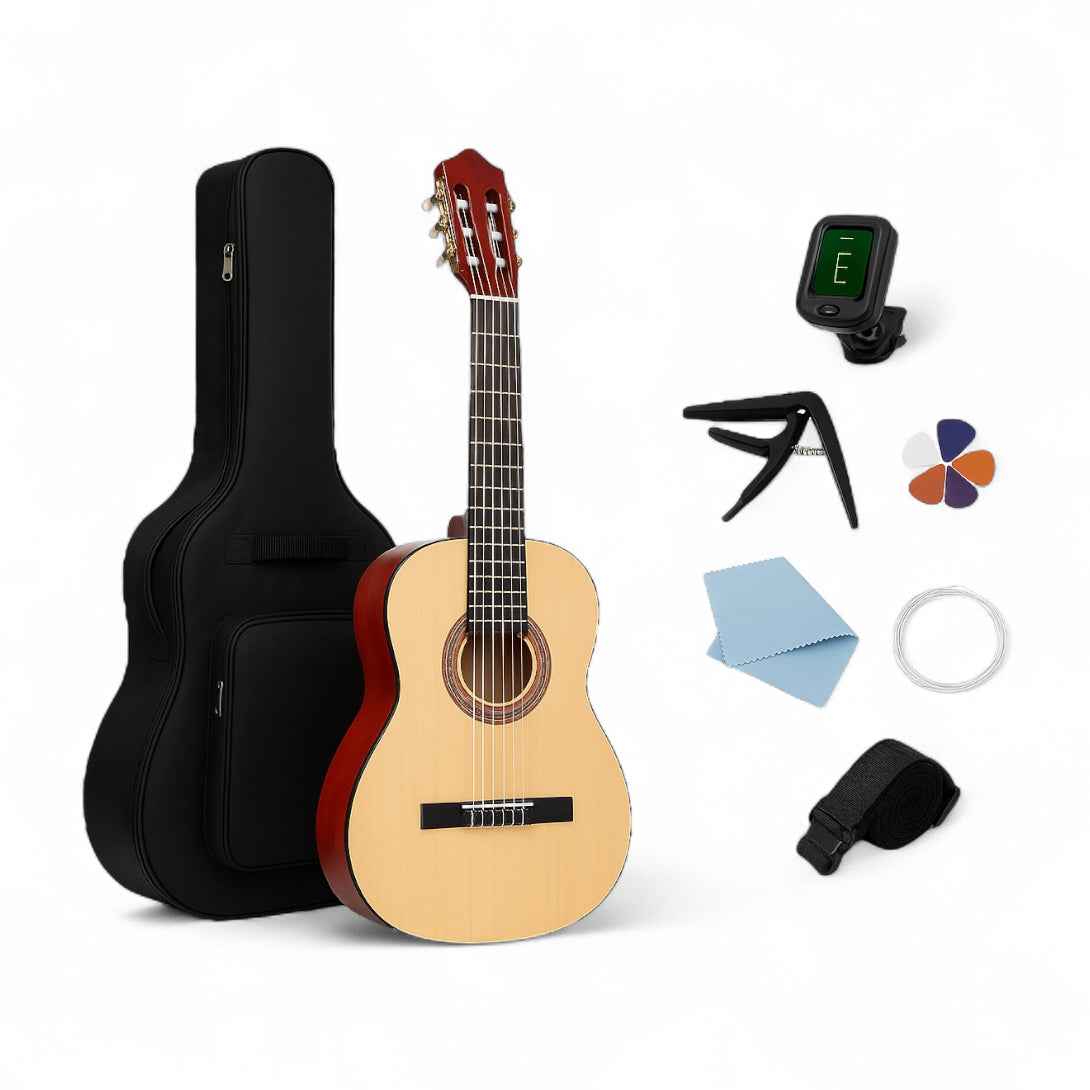 Guitarra Acústica con Accesorios | 39" Clásica Madera