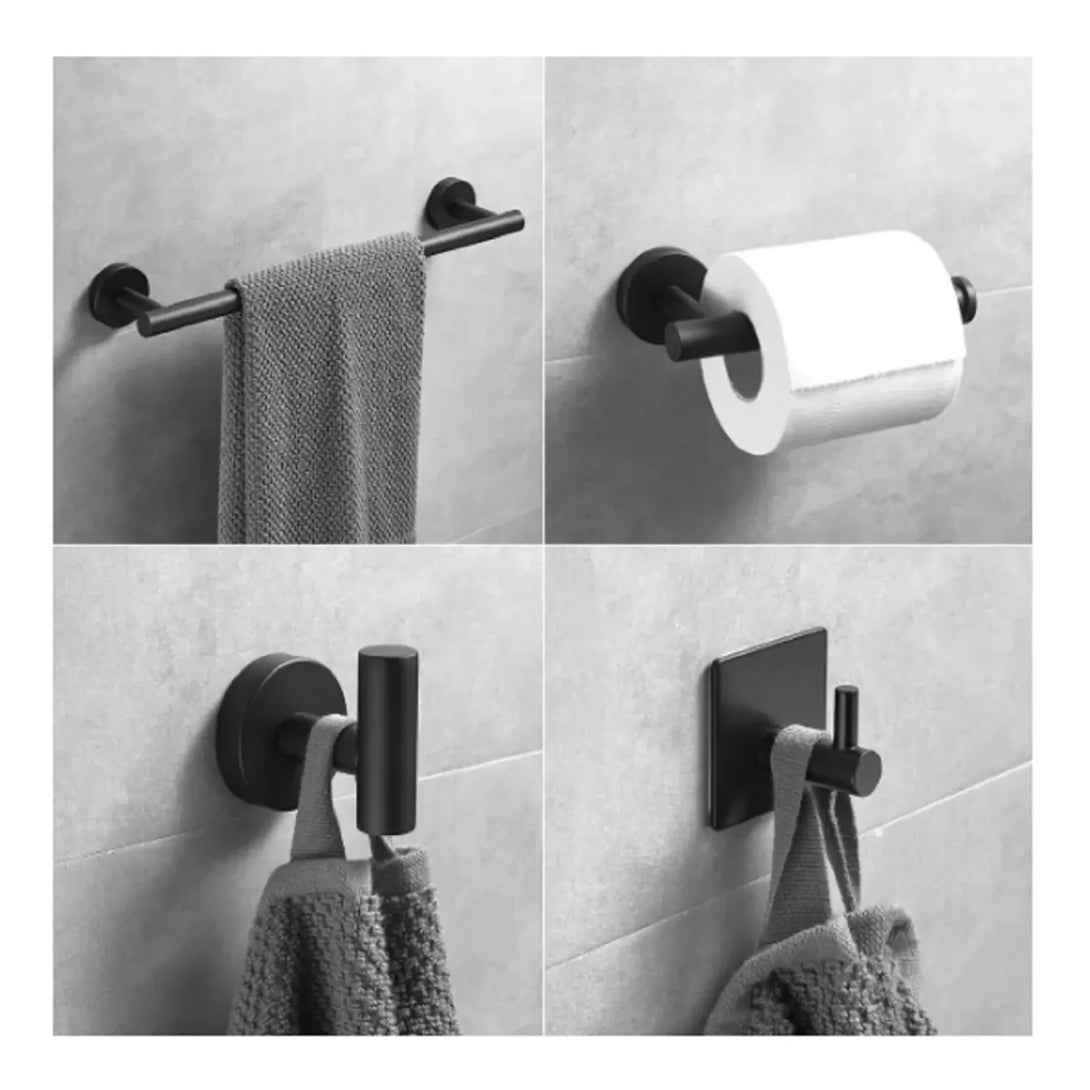 Set de Accesorios de Baño Negro Mate (5 Piezas) | Estilo y Organización