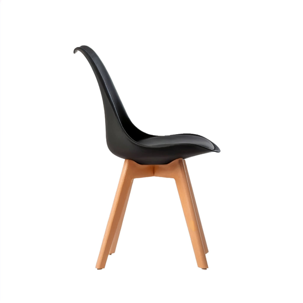 Pack 6 Sillas Tulip Negro de lado