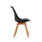 Pack 6 Sillas Tulip Negro de lado