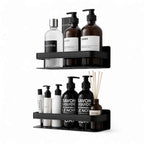 Set de 2 Organizadores de Baño en Acero Inoxidable Negro