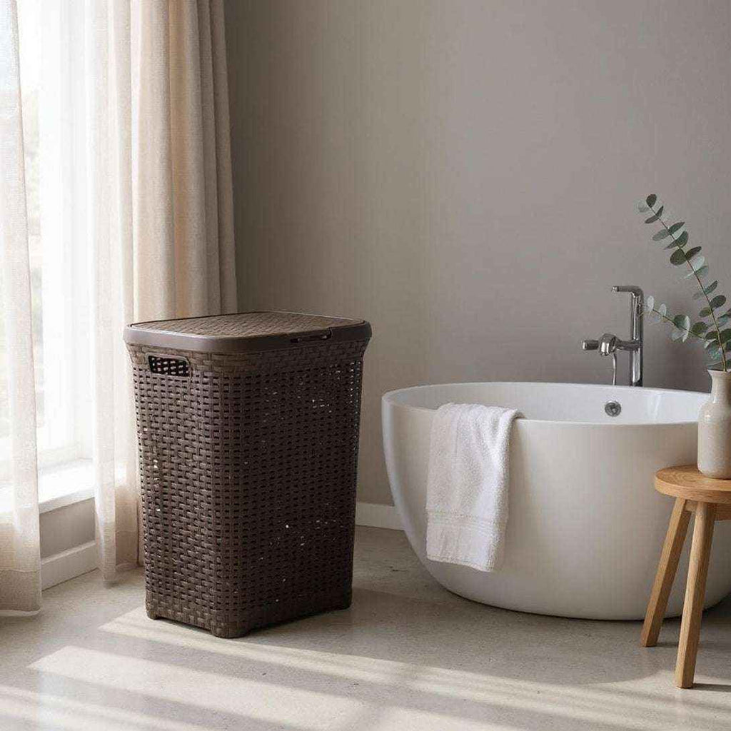 Canasto de Ropa Sucia Rattan | Elegante, Resistente y con Tapa