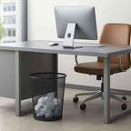 Basurero Metálico Redondo Negro | Papelero de Oficina 26x29 cm | Ideal para Home Office