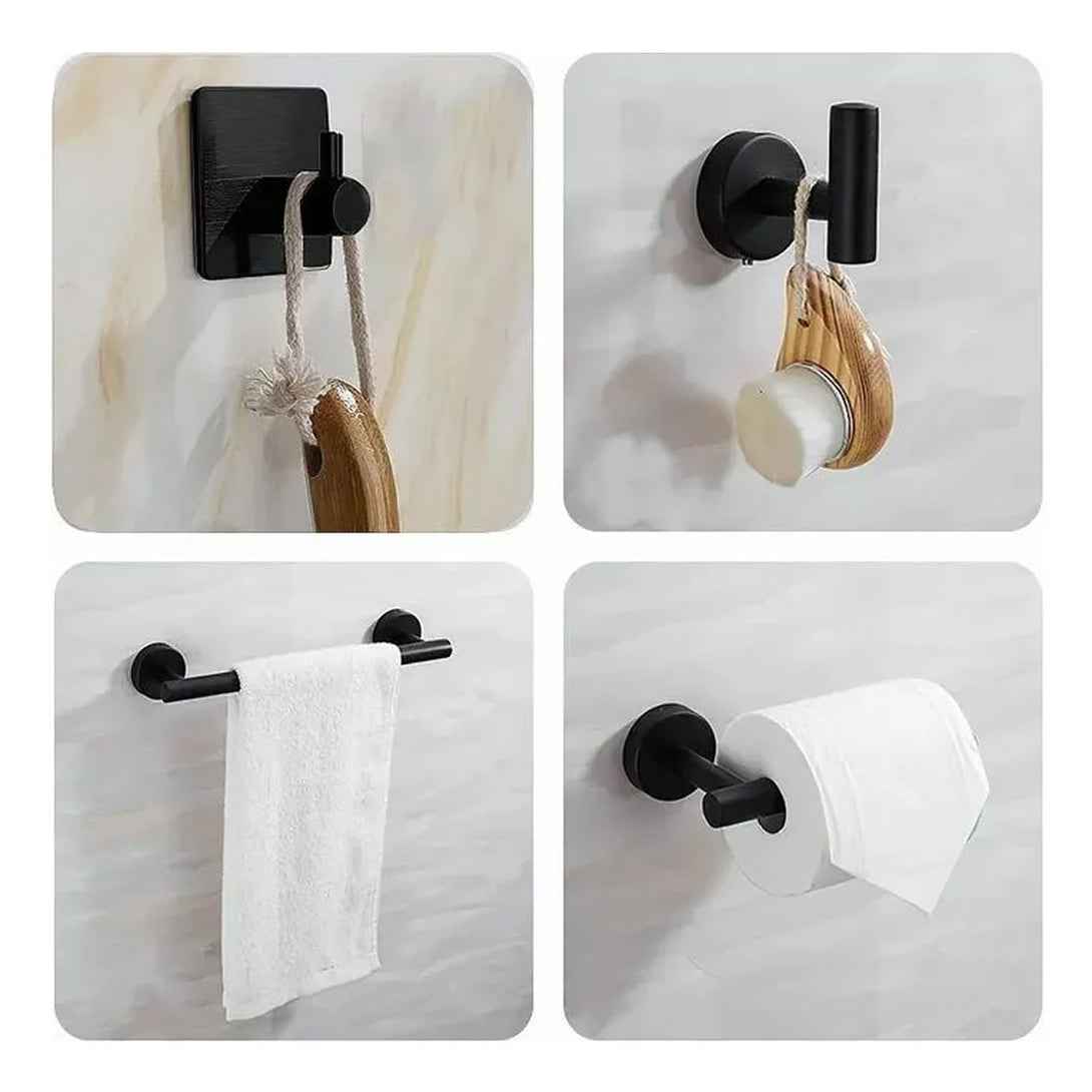 Set de Accesorios de Baño Negro Mate (5 Piezas) | Estilo y Organización