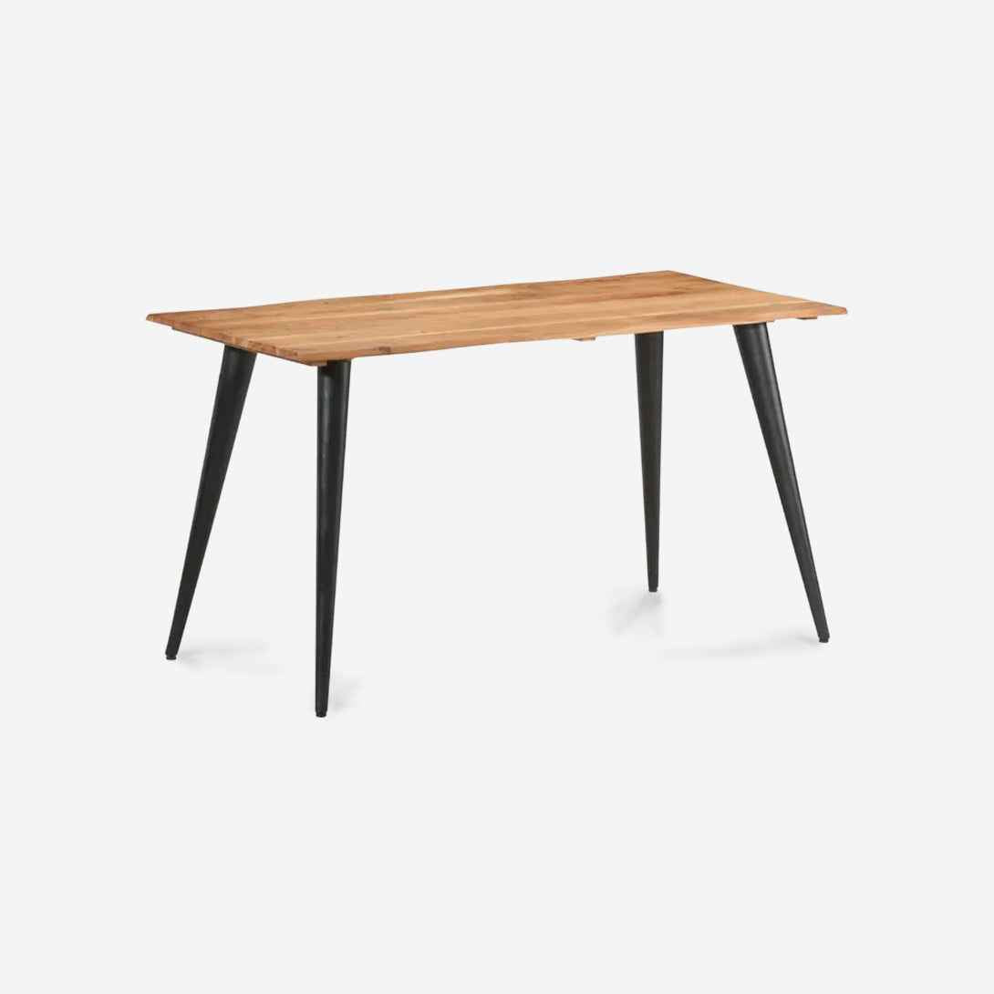 Mesa Aneto | Diseño Orgánico con Cubierta de Madera y Patas Metálicas