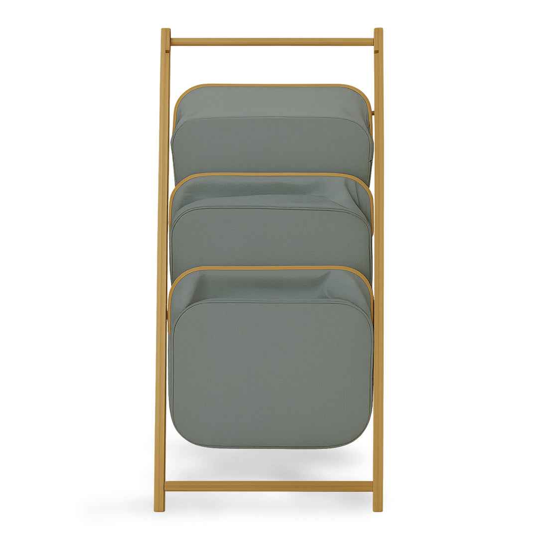 Estante Organizador Plegable 3 Niveles | Cestas de Tela Gris