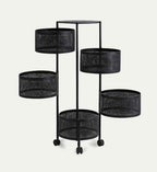 Frutero de 5 Niveles con Ruedas | Organizador Metálico Negro