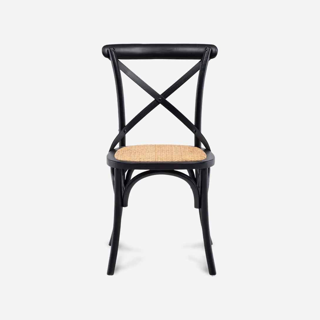 Pack 4 Sillas Crossback Negras | Diseño Sofisticado