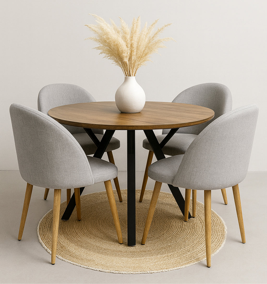 Comedor Beni | Silla Nórdica Gris