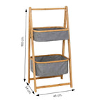 Organizador de Tela Plegable | Estante de 2 Niveles para Baño y Hogar Gris