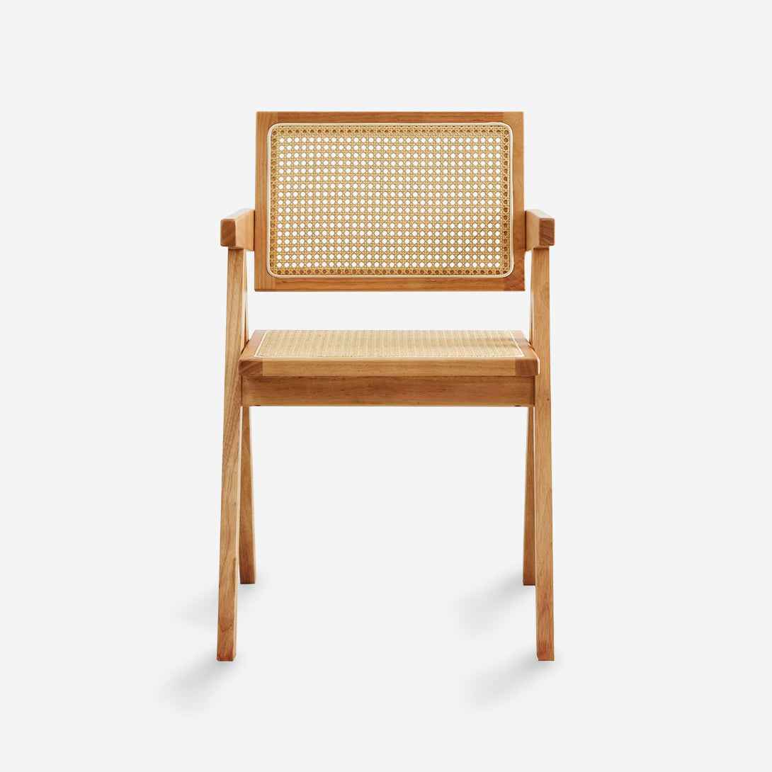 Pack 4 Sillas Chandigarh | Madera Natural y Ratán