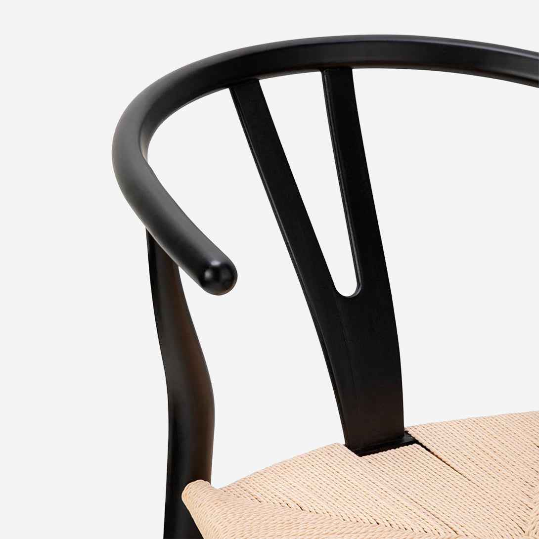Pack 4 Sillas Wishbone Negras | Diseño Elegante y Ligero