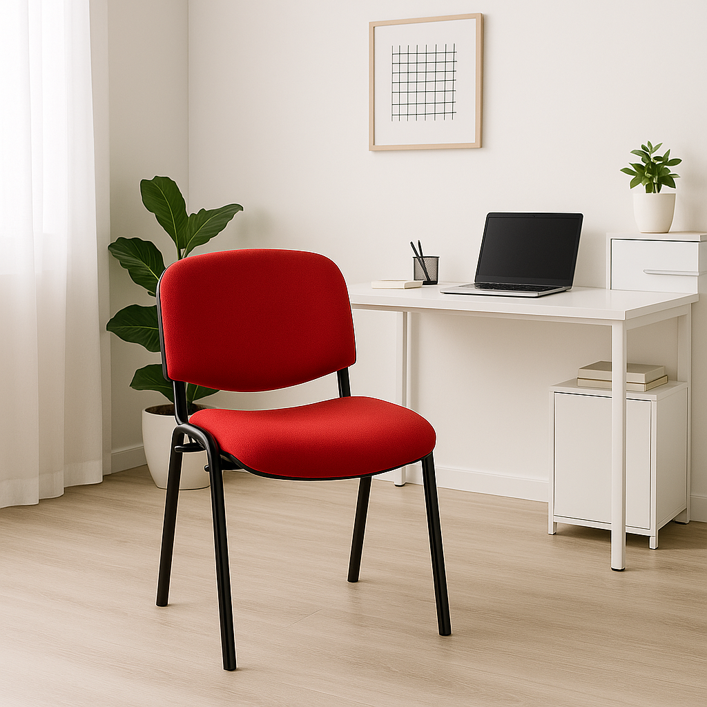 Silla ISO Meeting Roja | Resistente, Cómoda y Ideal para Oficinas, Salas de Reuniones y Eventos