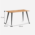 Mesa Aneto | Diseño Orgánico con Cubierta de Madera y Patas Metálicas