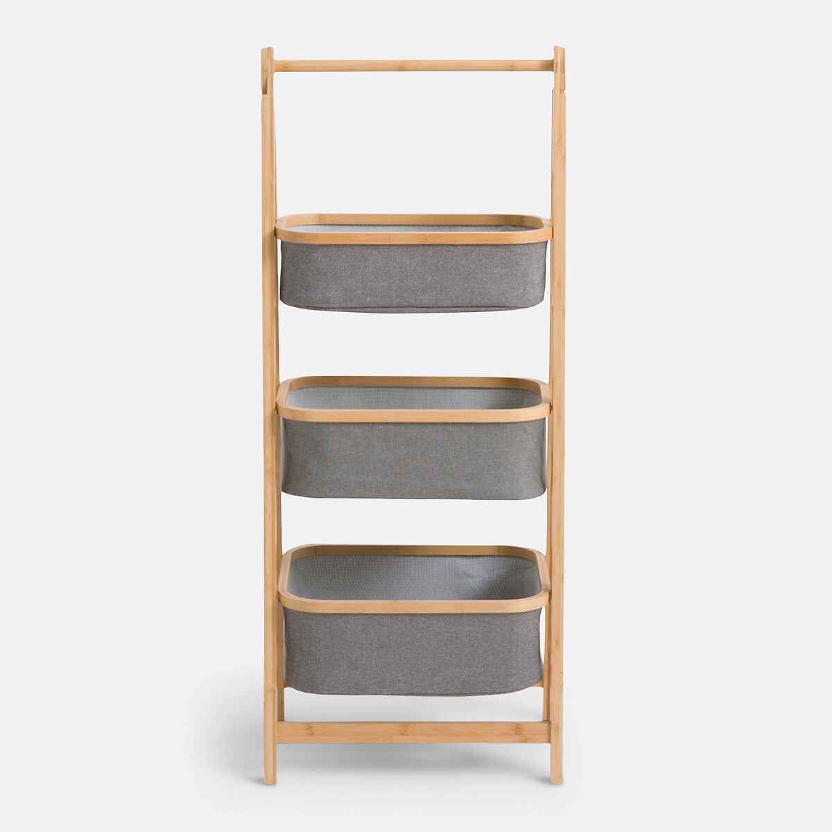 Estante Organizador Plegable 3 Niveles | Cestas de Tela Gris