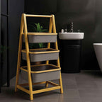 Estante Organizador Plegable 3 Niveles | Cestas de Tela Gris