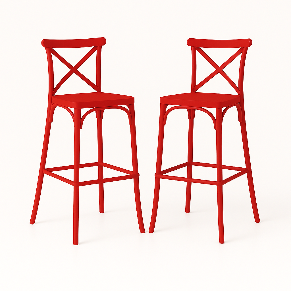 Pack 2 Taburetes Danubio Unicolor | Diseño Industrial en Polipropileno