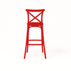 Pack 4 Taburetes Danubio Rojo | Diseño Industrial en Polipropileno