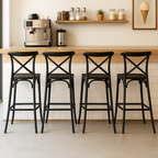 Pack 4 Taburetes Danubio Negro | Diseño Industrial en Polipropileno