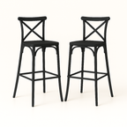 Pack 2 Taburetes Danubio Negro| Diseño Industrial en Polipropileno