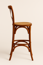 Taburete Crossback 66cm | Madera de Haya y Rattan