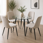 Mesa Lyon de Vidrio Redonda Pata Color Negro 120 CM