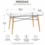 Mesa Eiffel Vidrio Rectangular - 120x80cm / 160x90cm