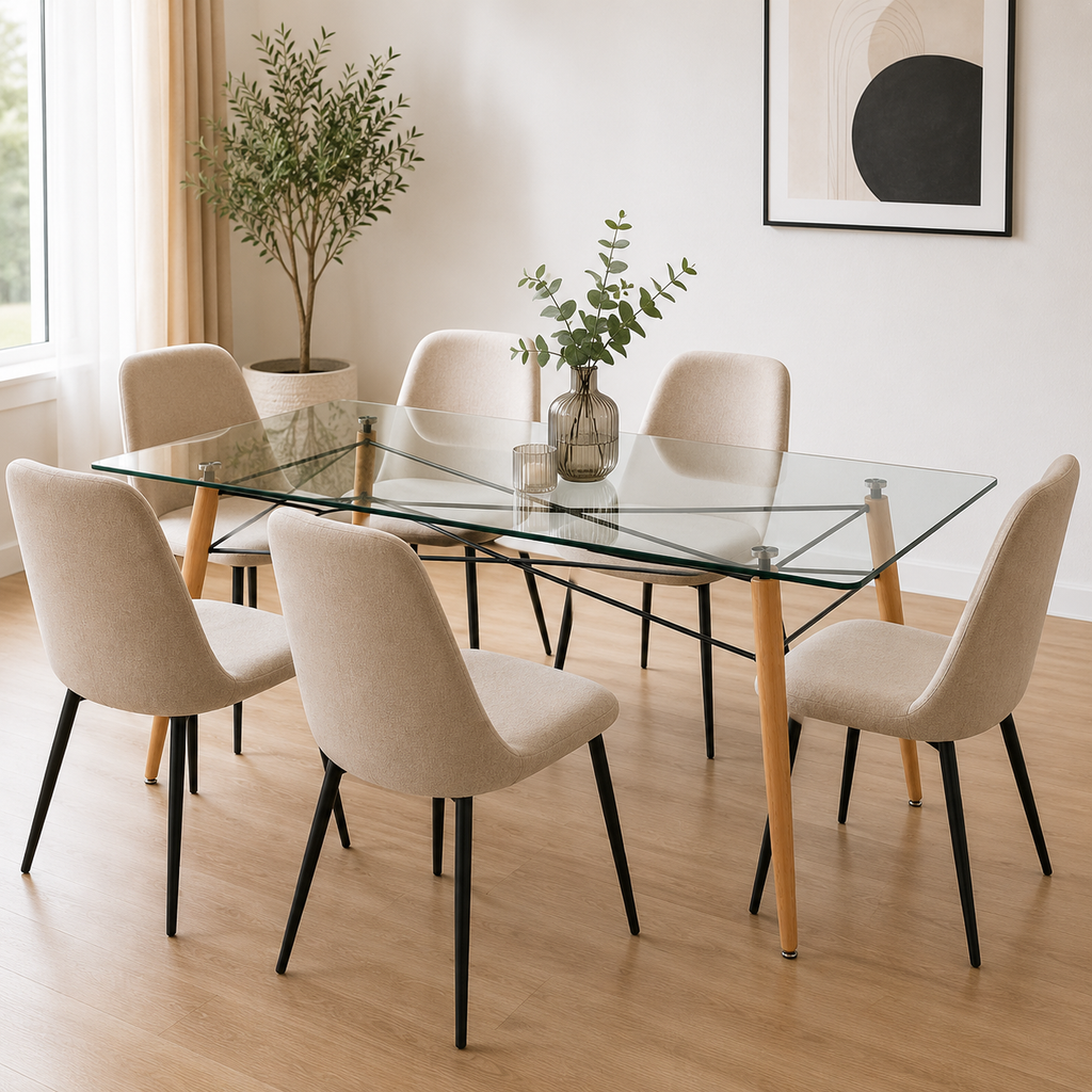 Mesa Eiffel Vidrio Rectangular - 120x80cm / 160x90cm