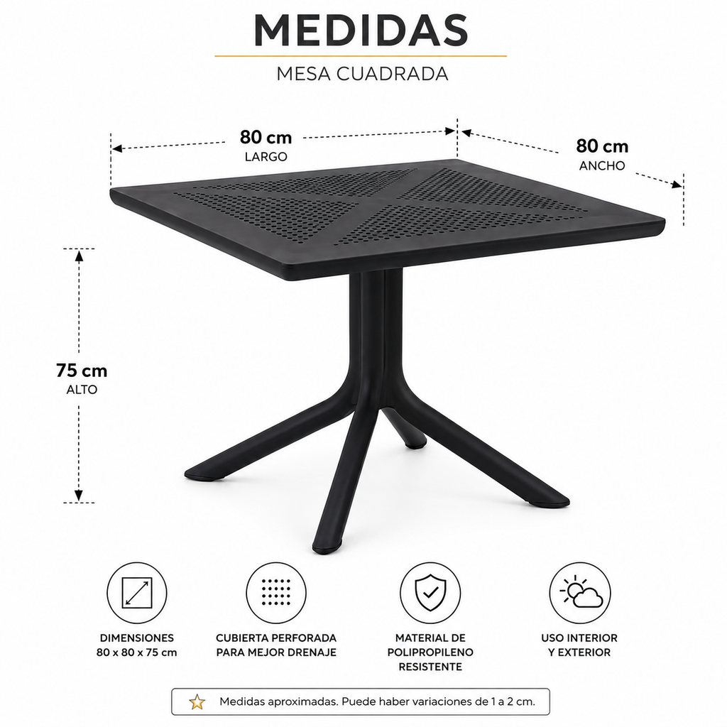 Mesa Exterior Polipropileno Emy