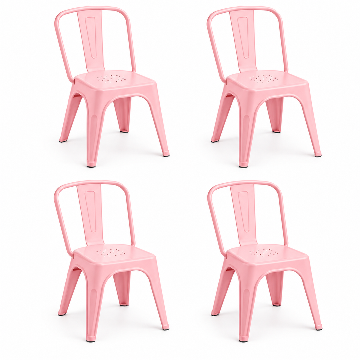 Pack 4 Sillas Infantiles Tolix de Polipropileno - COLORES