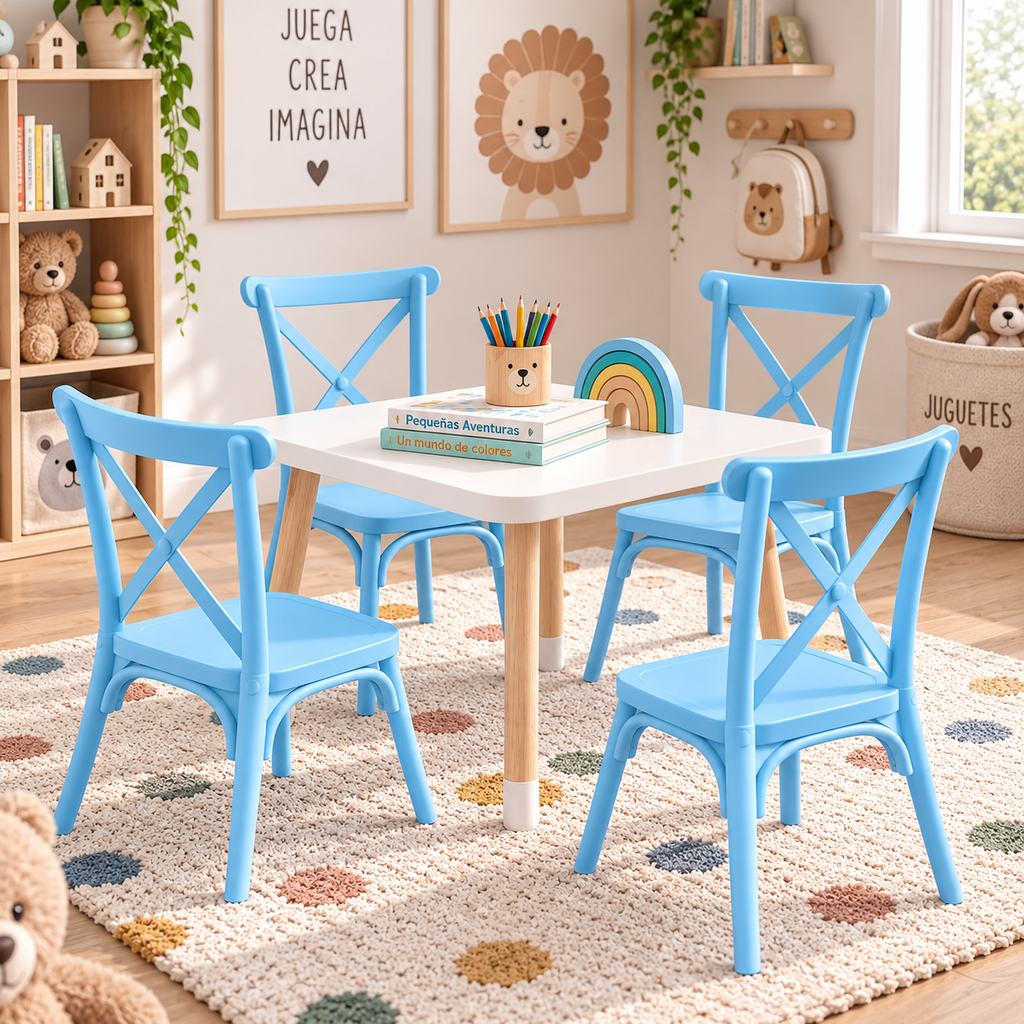 Pack 4 Sillas Infantiles Danubio de Polipropileno – Colores