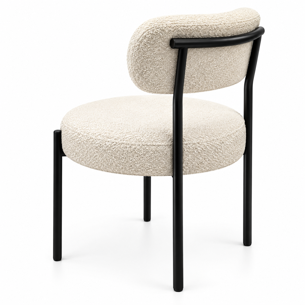 Silla Teddy Bouclé de Comedor con Patas Metálicas - Colores