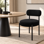 Silla Teddy Bouclé de Comedor con Patas Metálicas - Colores