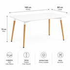 Mesa Eames Rectangular Claisca Blanca