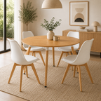 Mesa Eames Redonda Clásica Madera 120 cm