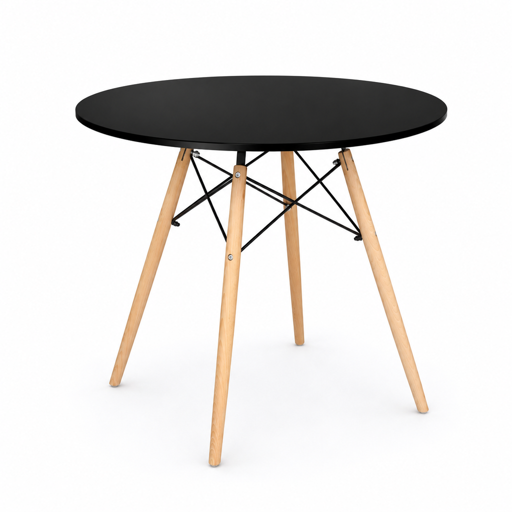 Mesa Eames Redonda Negro - 80 / 100 / 120 cm