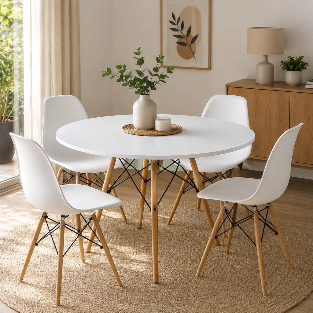 Mesa Eames Redonda Blanca - 120 CM