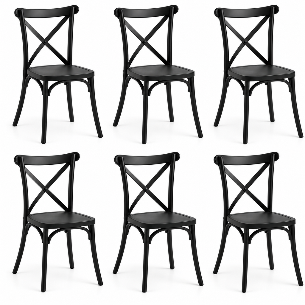 Pack 6 Sillas Crossback de Polipropileno - Colores