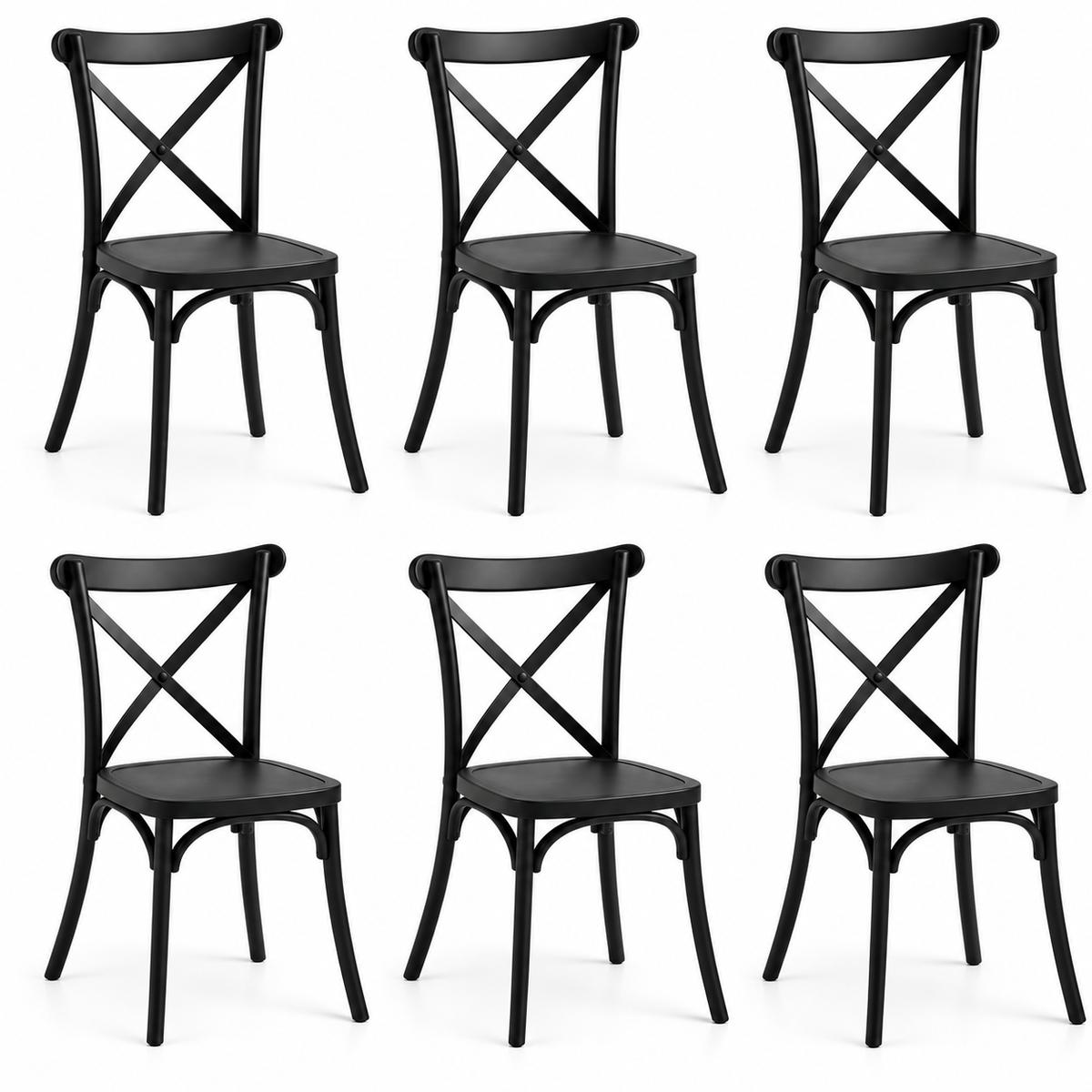 Pack 6 Sillas Crossback de Polipropileno - Colores