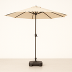 Quitasol Terraza Recto 2,7 Mt Beige + Base 22 Litros