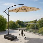 Quitasol Lateral 3 Metros + Base 60L | Sombra UV y Estabilidad Café