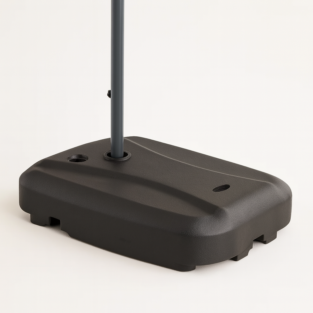 Quitasol Lateral 3 Metros + Base 60L | Sombra UV y Estabilidad Café