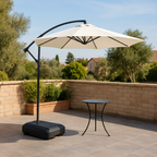 Quitasol Lateral 3 Metros + Base 60L | Sombra UV y Estabilidad Beige