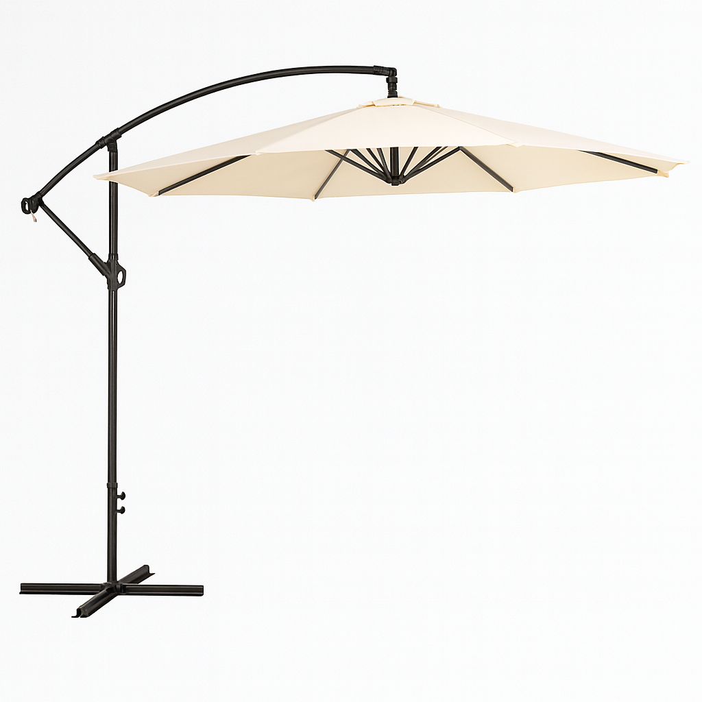 Quitasol Lateral 3 Metros Beige con Filtro UV50 | Sombrilla Redonda Exteriores