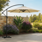 Quitasol Lateral 3 Metros Beige con Filtro UV50 | Sombrilla Redonda Exteriores
