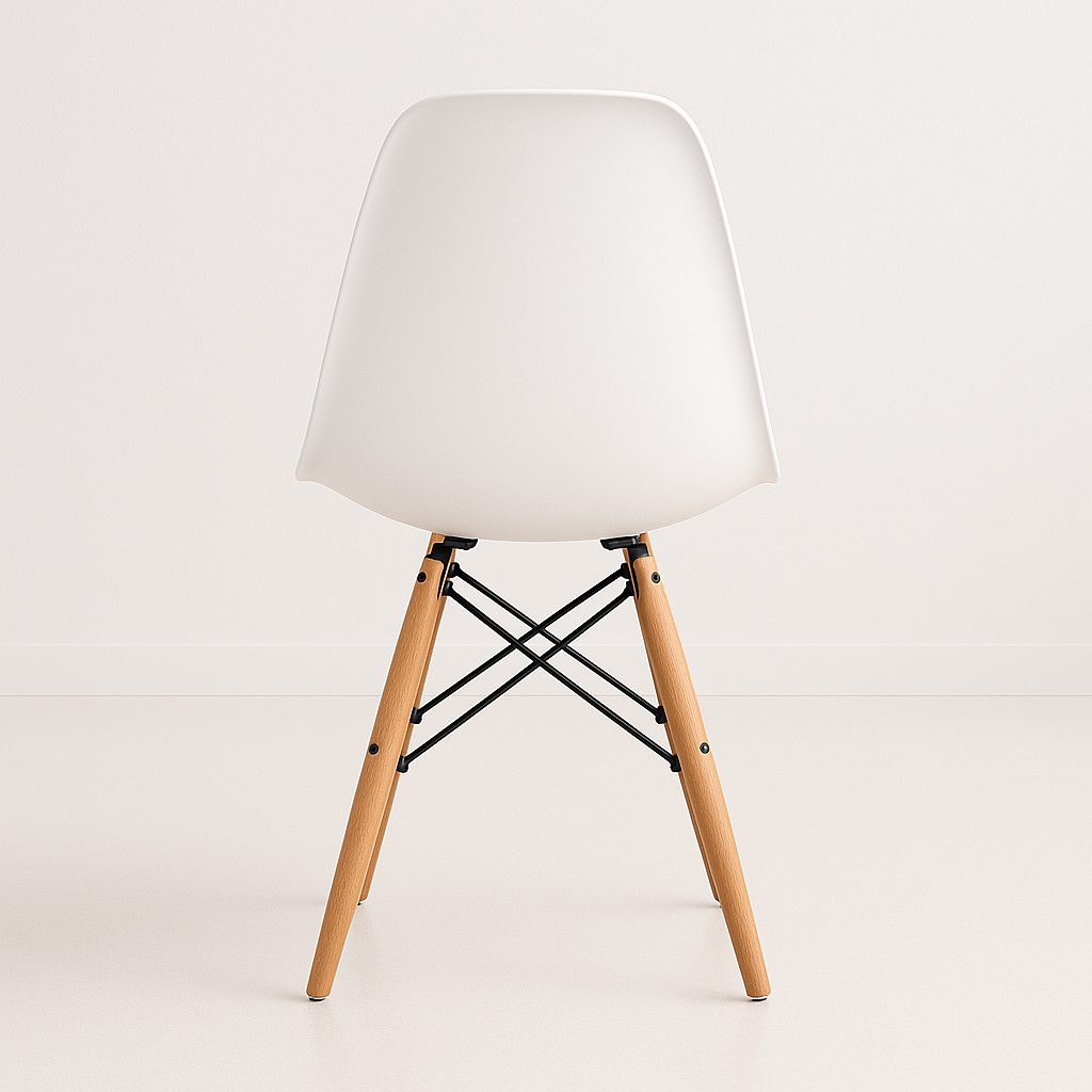 Silla Eames Blanca de Polipropileno | Diseño Icónico y Confort Ergonómico