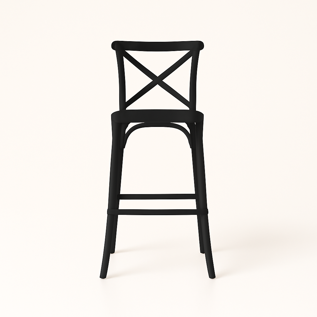 Pack 4 Taburetes Danubio Negro | Diseño Industrial en Polipropileno