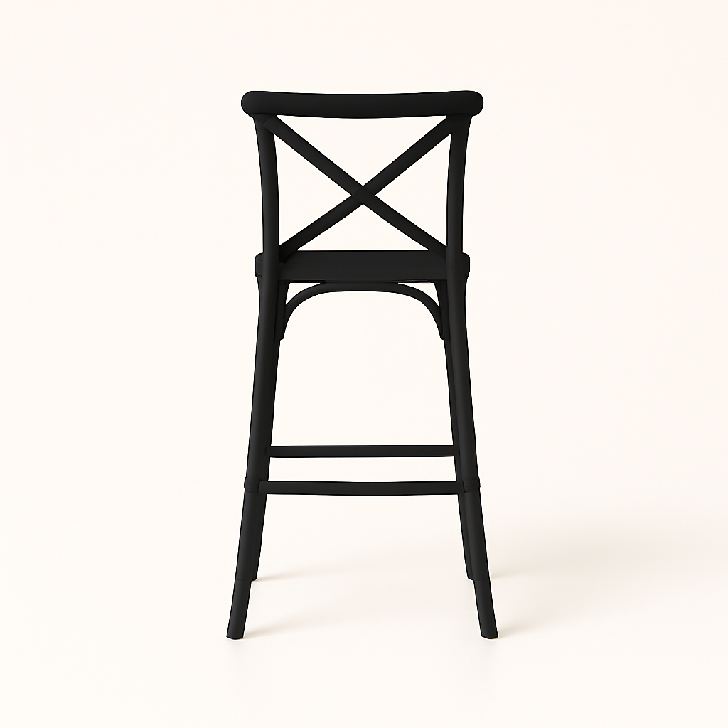 Pack 4 Taburetes Danubio Negro | Diseño Industrial en Polipropileno