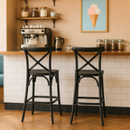 Pack 2 Taburetes Danubio Negro| Diseño Industrial en Polipropileno